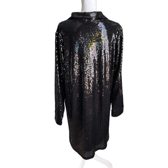 Scoop Black Sequins Collar Shirt Dress Size XXL (20) - Picture 3 of 17